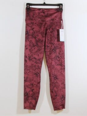 Balance Collection Oxblood Floral Scroll High Rise Leggings NWT